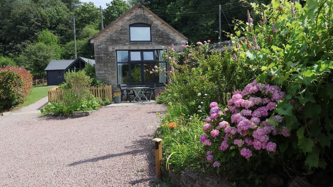 A house with flowers and a pathway at Horse Gin in Parkend