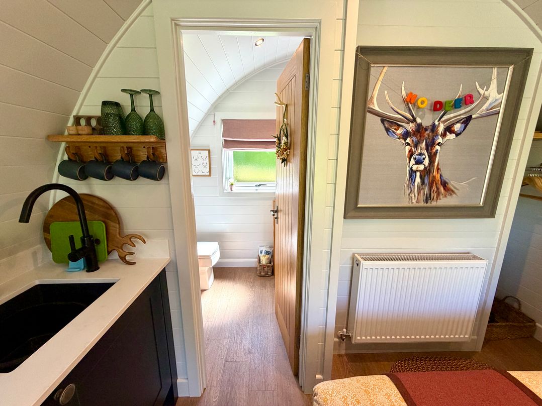 A bathroom with a toilet and sink at No Deer in Ashbourne