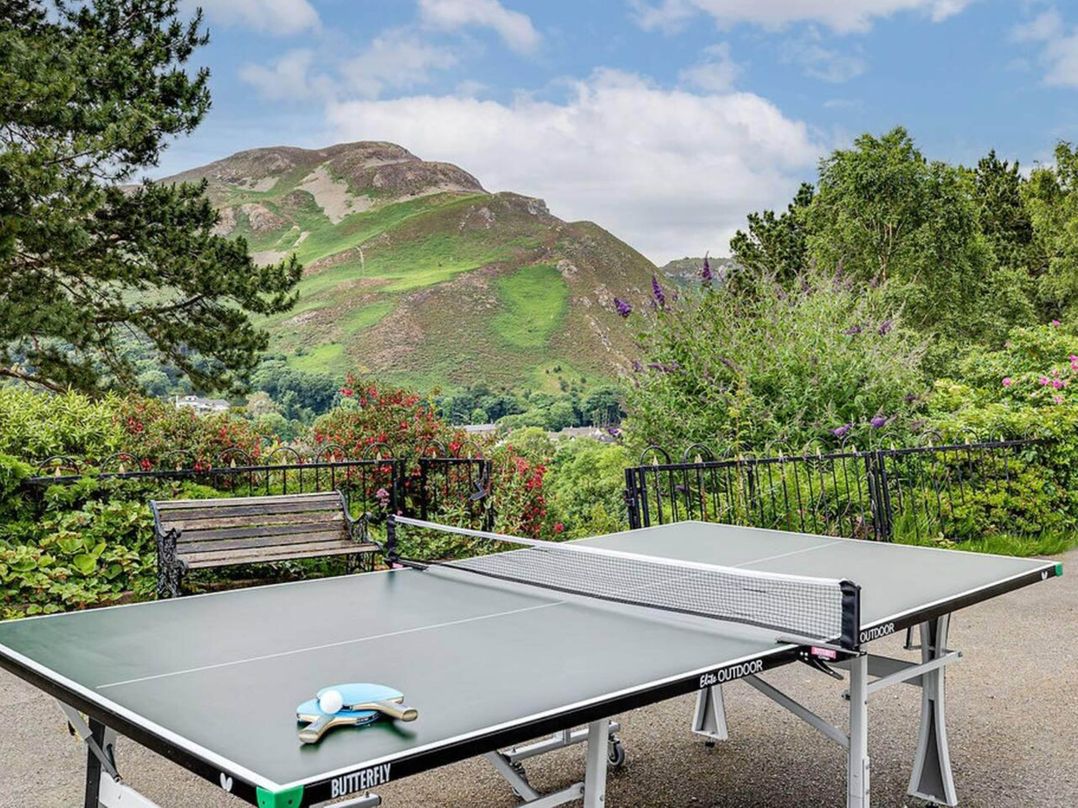 Tudor hall with hot tub, games room and sea views