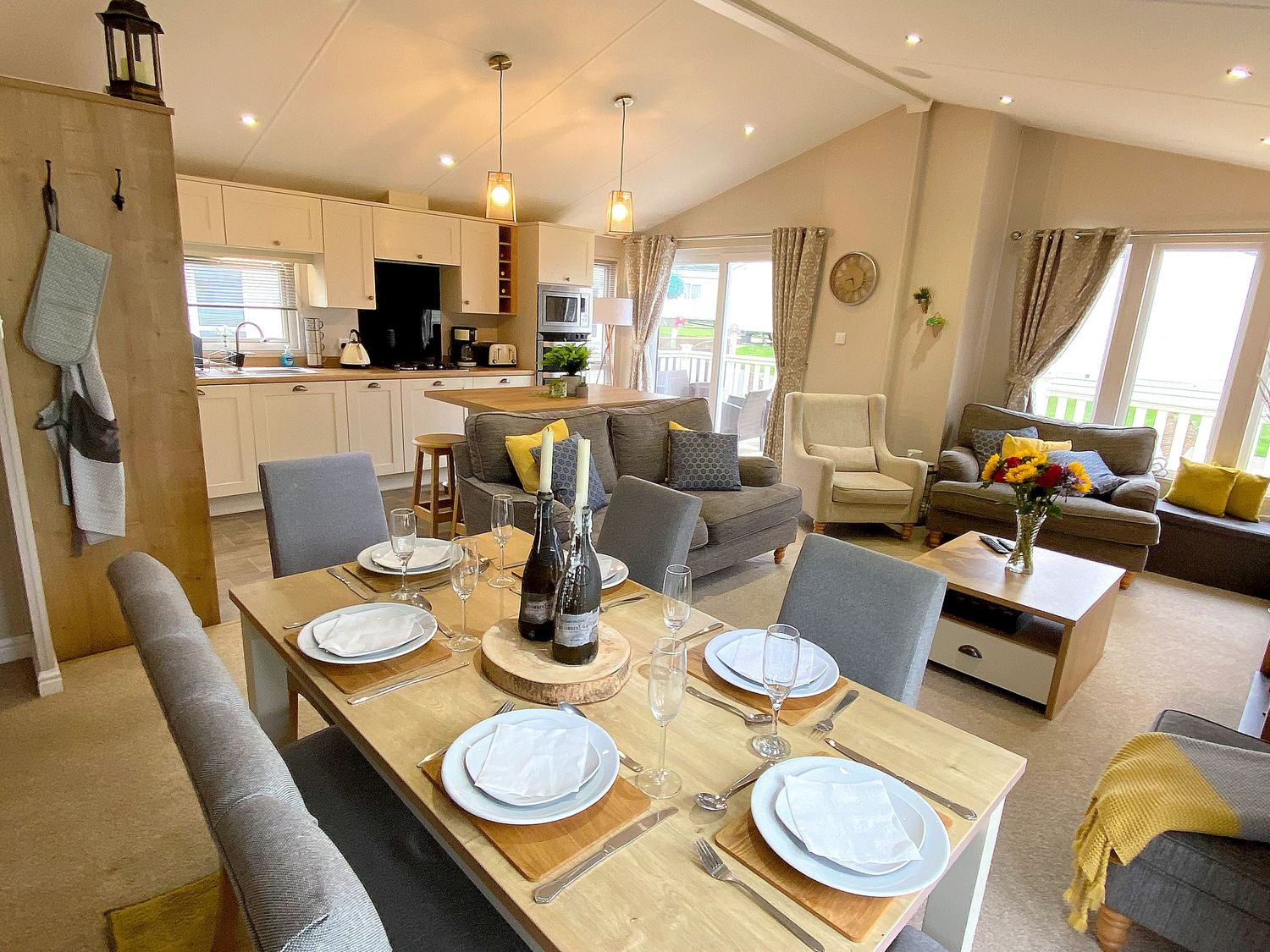 Open plan interior of Meadow Lodge ( Ref 1080804 ) Cayton Bay Holiday Lodge near Scarborough North Yorkshire Coast