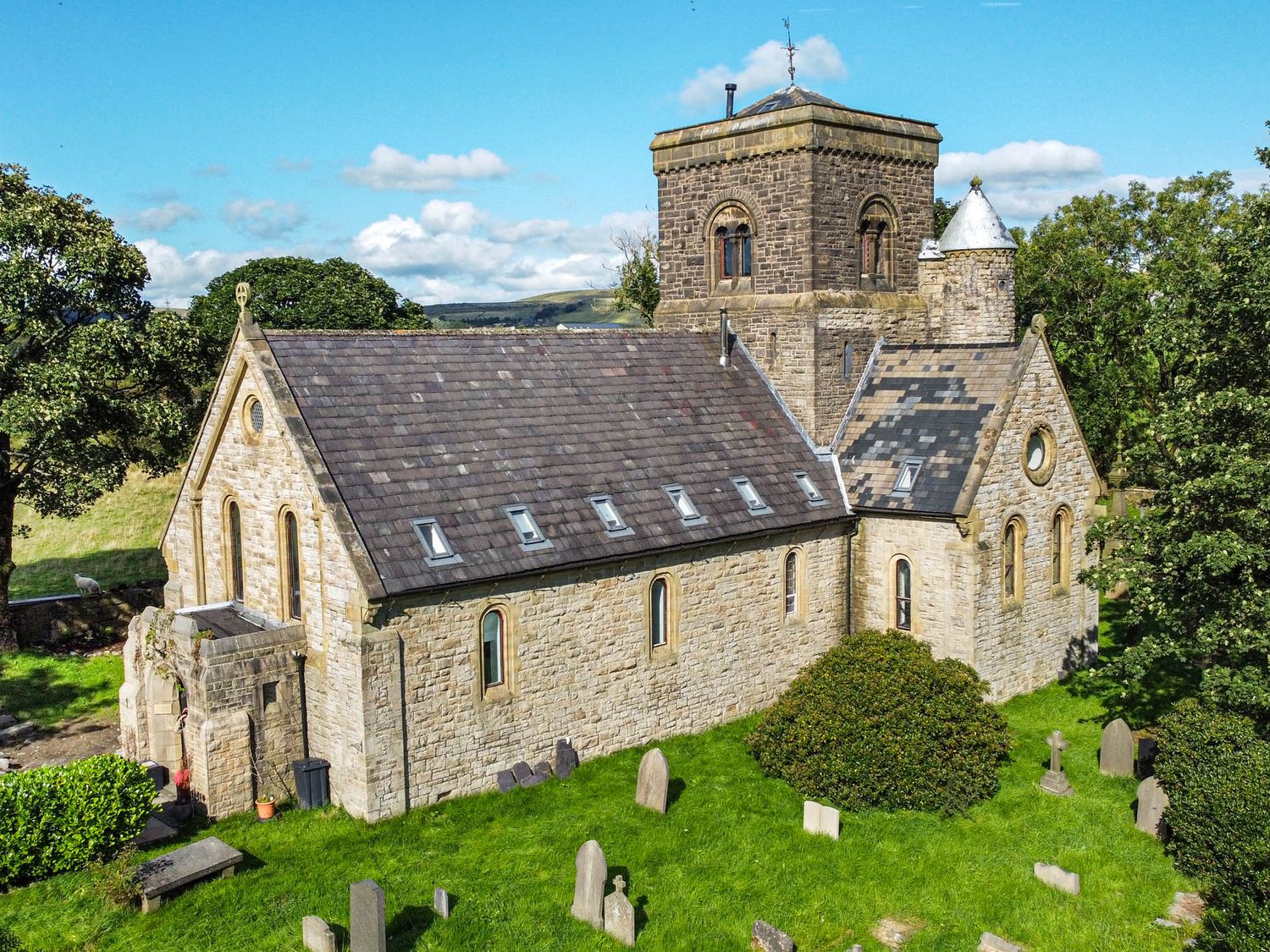 St Michael on the Hill, Rossendale, Lancashire. Five-bedroom, converted church with gym & games room