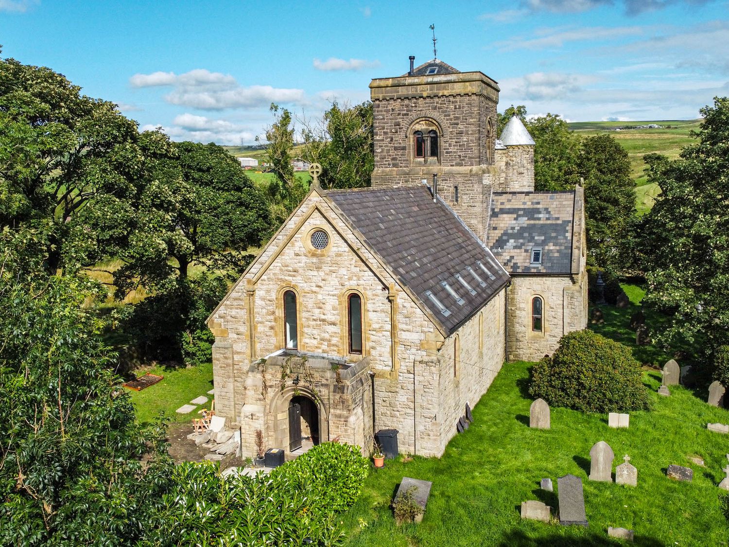 St Michael on the Hill, Rossendale, Lancashire. Five-bedroom, converted church with gym & games room