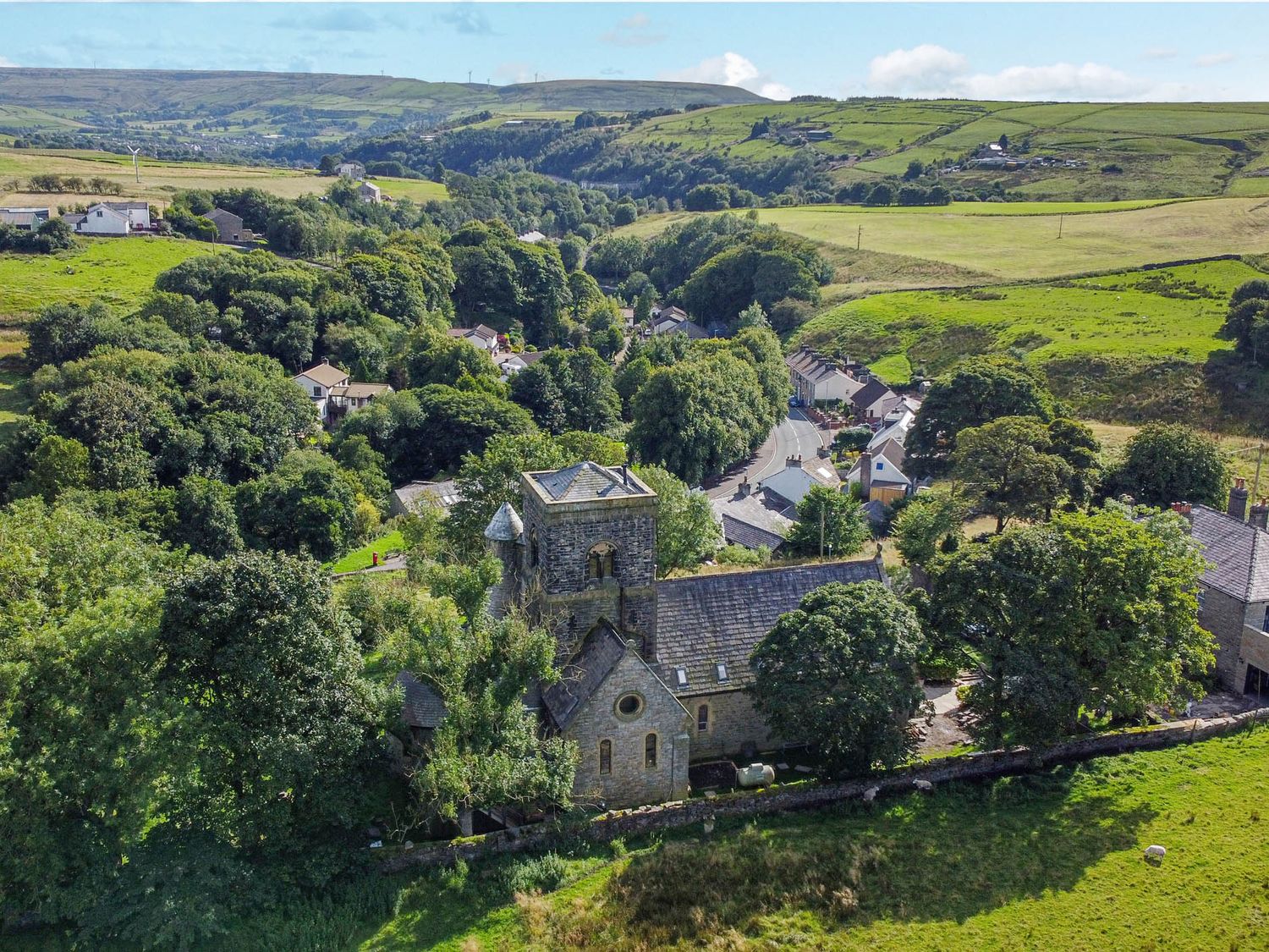 St Michael on the Hill, Rossendale, Lancashire. Five-bedroom, converted church with gym & games room