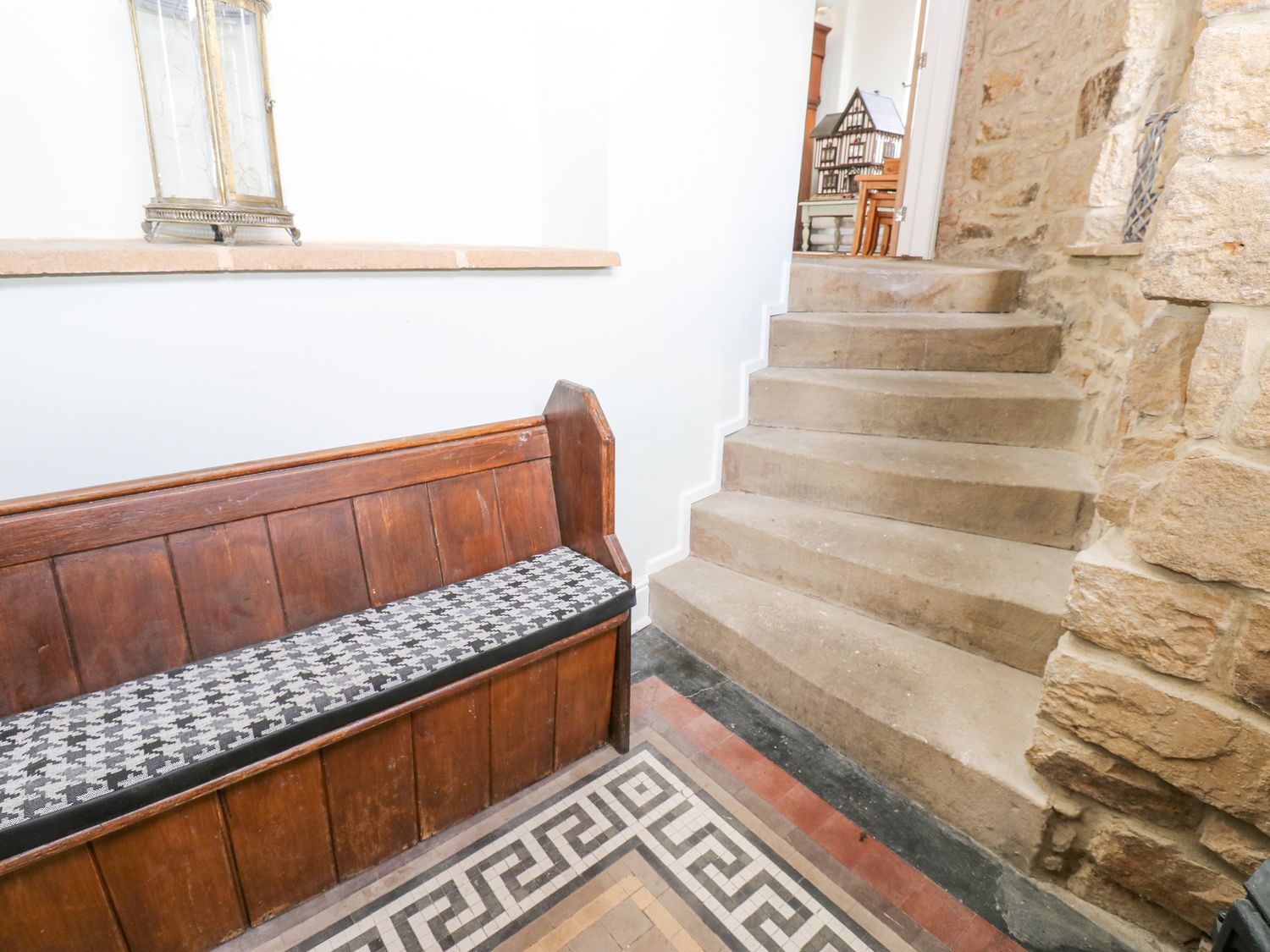 The Miners Hall in Stanley, County Durham. Chapel conversion. Stained-glass windows. Hot tub. Sauna.