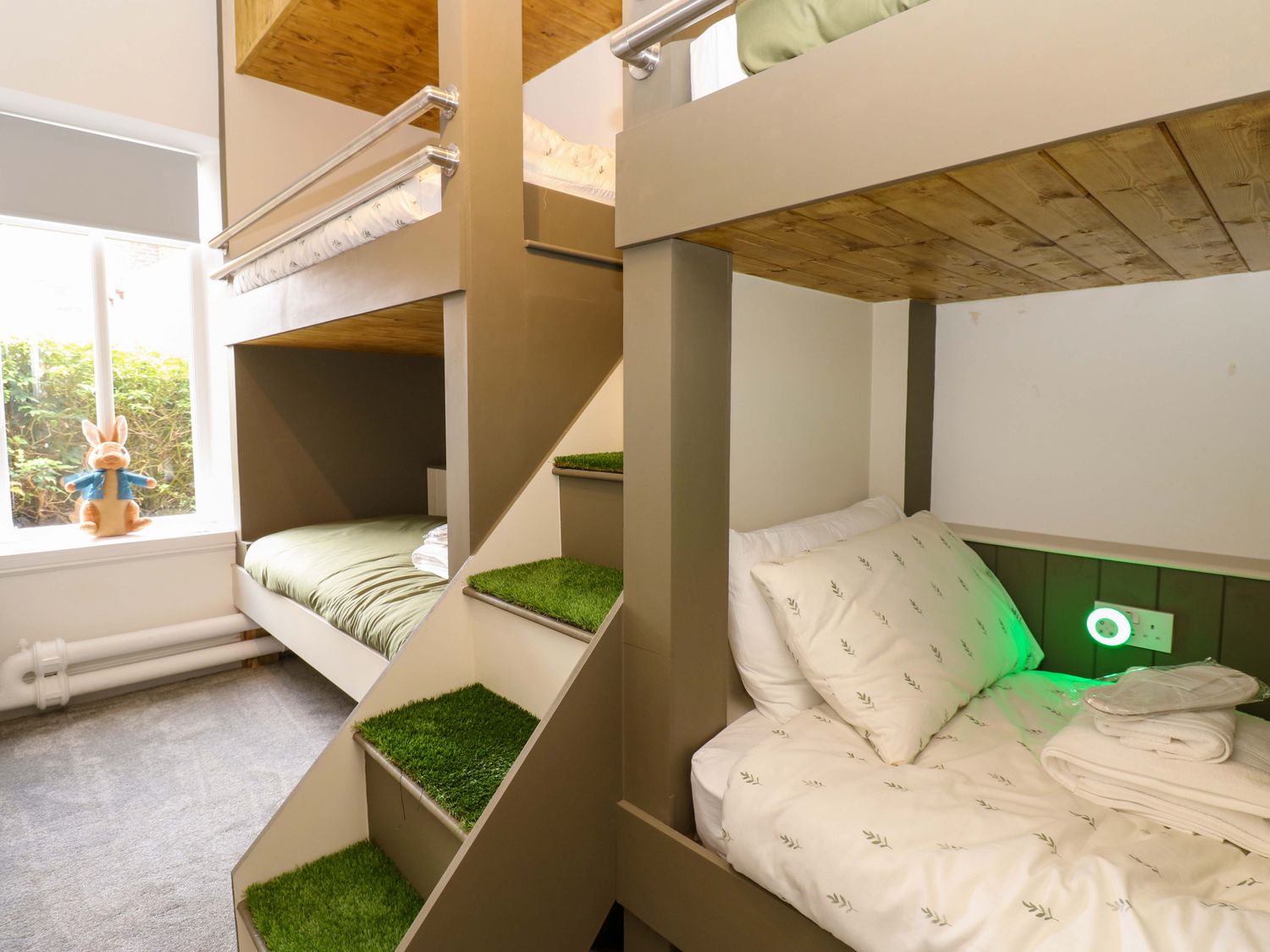 The Miners Hall in Stanley, County Durham. Chapel conversion. Stained-glass windows. Hot tub. Sauna.