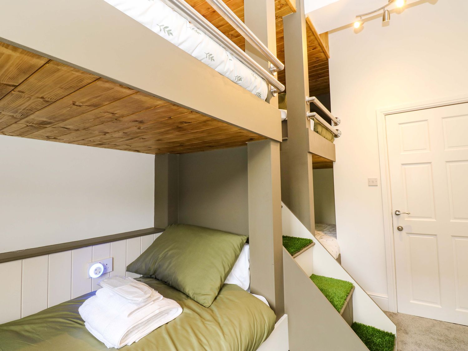 The Miners Hall in Stanley, County Durham. Chapel conversion. Stained-glass windows. Hot tub. Sauna.