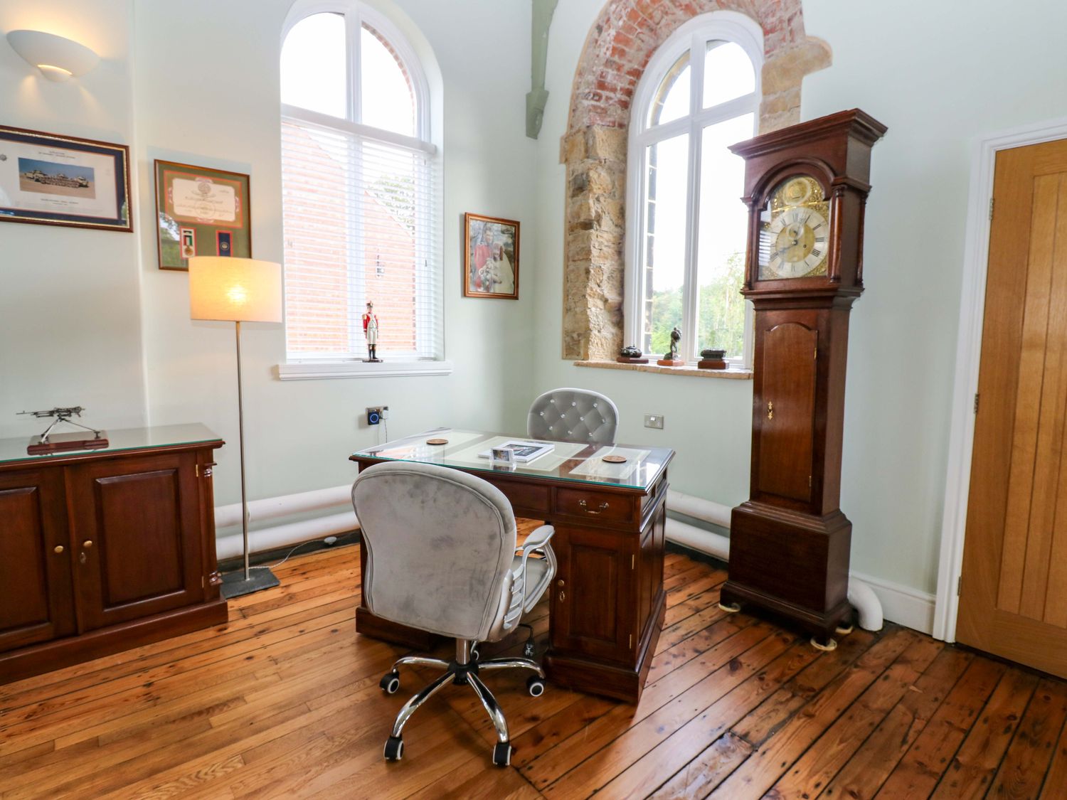 The Miners Hall in Stanley, County Durham. Chapel conversion. Stained-glass windows. Hot tub. Sauna.