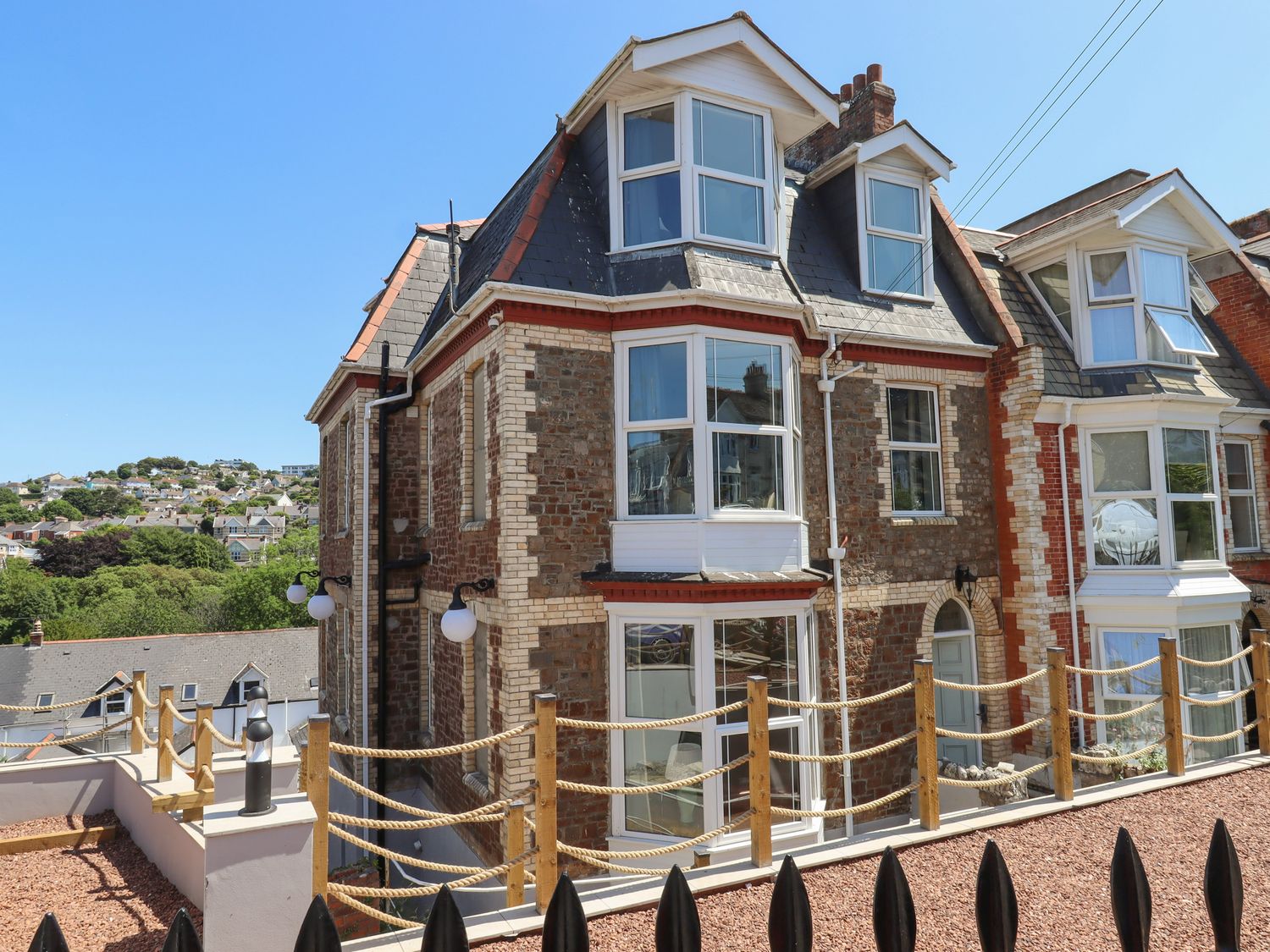 20 Station Road, is in Ilfracombe, Devon. Seven-bedroom home with games room and hot tub. Sea views.