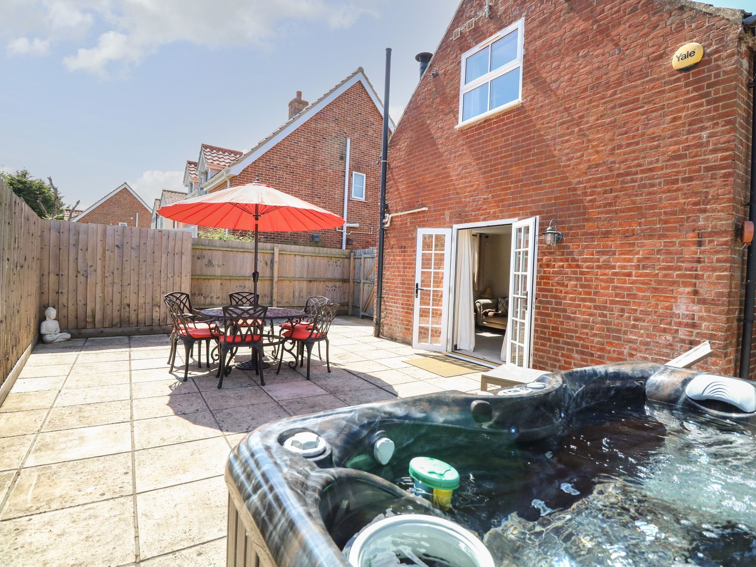 The Old Chapel in Foxley, Norfolk. Off-road parking. Woodburning stove. Hot tub. Character features.