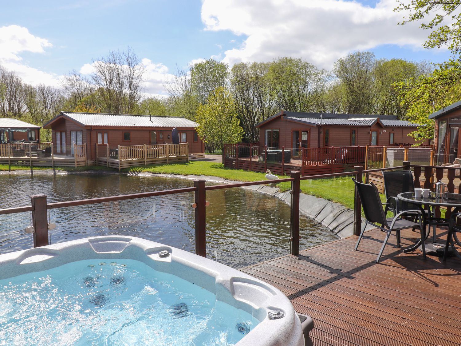 Coniston in South Lakes Leisure Village, Carnforth, Lancashire. Single-storey. Hot tub. Private deck