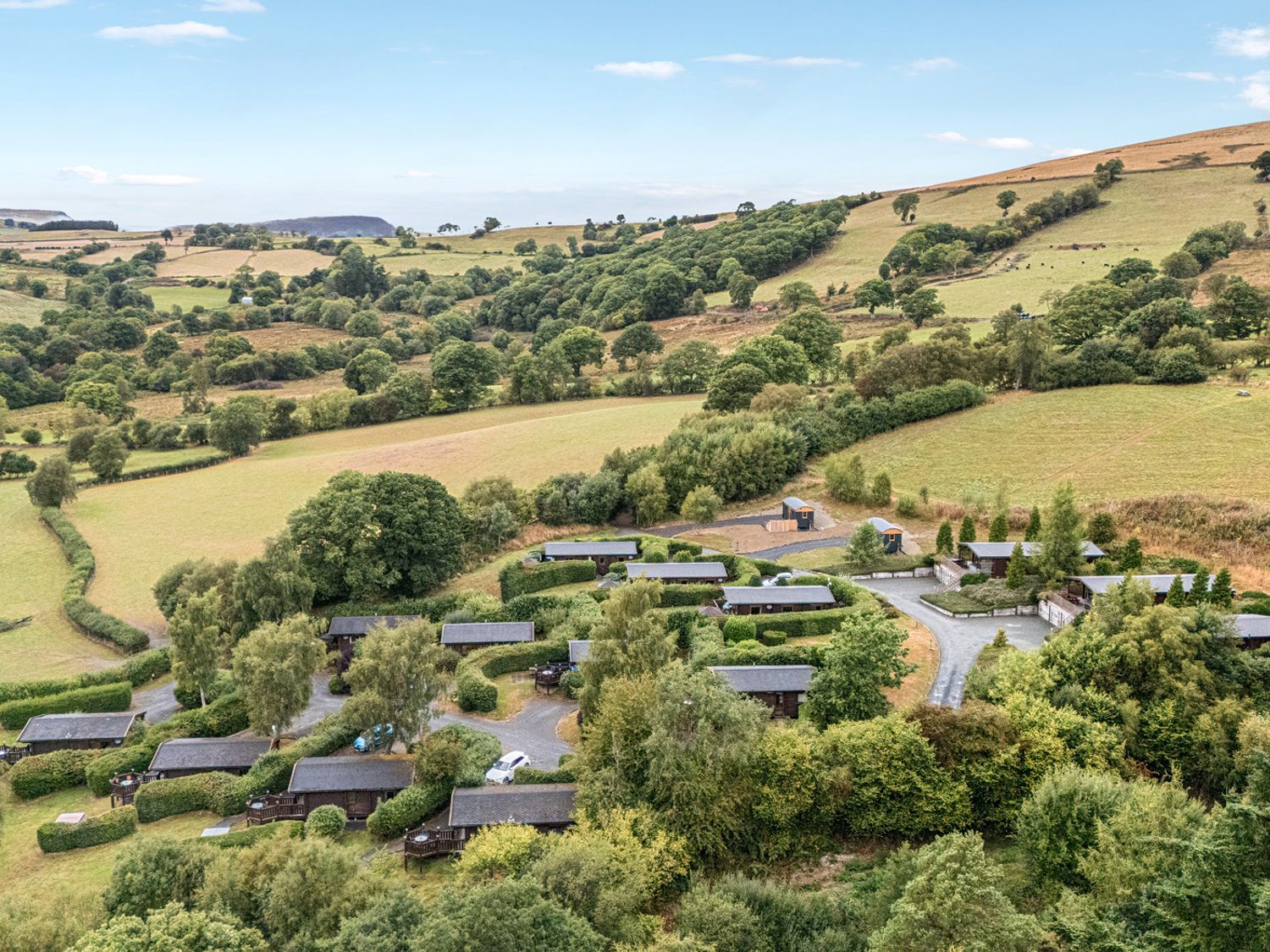 Dam View Shepherds Hut in Rhayader, Powys. Couple's retreat. Open-plan living. Mountain views. WiFi.