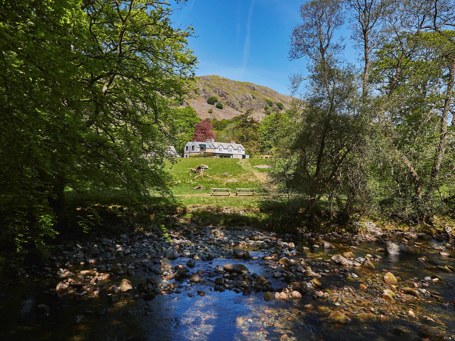Eskdale Retreat with hot tub, amongst 10 acres of meadow and woodland in Boot, nr Holmrook, Cumbria.