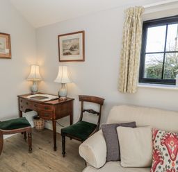 A study with a desk and chair at Keepers Cottage in West Knoyle