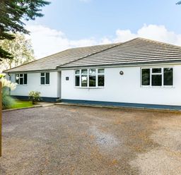 A single-story house with white walls and a tiled roof with a wooden gate and a gravel driveway at The Garden House in Rock