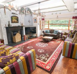 A living room with a television and sofas at The Woodlands Lower Level Stepaside