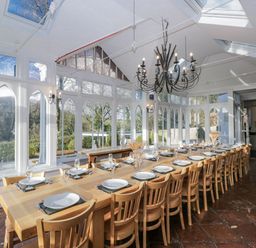 A dining room with large table and chairs at Valley View in Dalton-In-Furness
