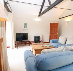 A living room with a sofa and television at Willow in Wood Norton near Foulsham