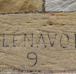An inscription on a stone reading Glen Avon 9