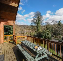 An outdoor space with table and chairs at Eden in St Breward