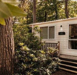 a holiday accommodation surrounded by trees at Kelling Heath Holiday Park - Holiday Accommodation 21026, Kelling Heath
