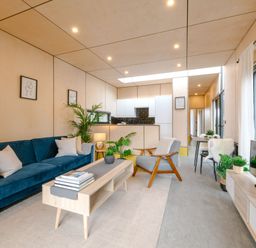 A living room with a sofa and coffee table at Orka 1.0 Spa (Pet) in Dumfries