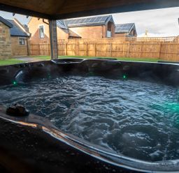 A hot tub with water and jets at The Shearling in Morpeth