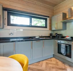 A kitchen with appliances and cabinetry at Middleham (Pet) Leyburn