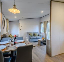 A dining area with a table set for four at Horncastle Spa (Pet) in Louth