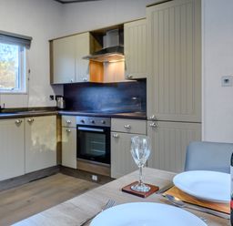 A kitchen with cabinets and appliances at Horncastle Spa (Pet) in Louth