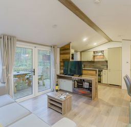 A living room with a television and sofa at Horncastle Spa Plus (Pet) in Louth