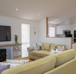 A living room with a sofa and television at The Royal in Waltham
