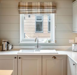 A kitchen with a sink and kettle at Argel in Praze-An-Beeble