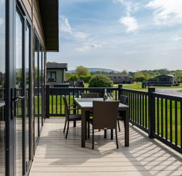 An outdoor area with table and chairs at Greystone in Great Ayton