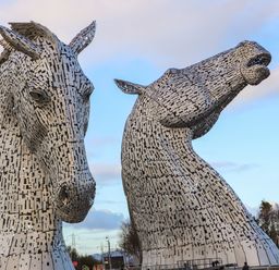 Metal sculptures of horses at The Helix in Falkirk