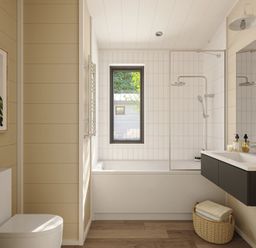 A bathroom with a bathtub and sink at Lonscale (Pet) Penrith