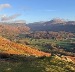 A view of mountains and valley in the Lake District at Pandora Holmrook