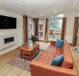 A living room with a sofa and television at Beech Hill Lodge (Beech Hill 9) at Fallbarrow Park, Bowness-on-Windermere
