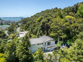 An exterior view of a house surrounded by trees at Camellia with WiFi - Paihia
