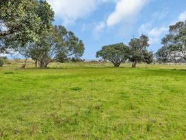 A grassy area with trees at Ruakaka Coastal Reserve Retreat in Ruakaka