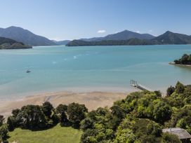 A landscape view of water and mountains at Picton in Picton