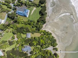 An aerial view of properties and beach area at Picton in Picton