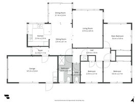 A floor plan showing layout of rooms at Sunny Oasis - Orewa Beach Holiday Home, Orewa