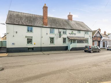 An exterior view of The Boars Head Pub in Bishop's Castle