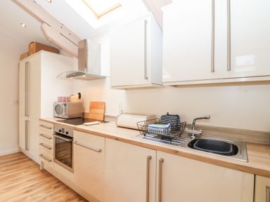 A kitchen with a sink and microwave at Tregona Buckland Monachorum near Yelverton