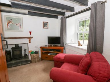 A snug with a television and sofa at Panteg, Cardigan Llangoedmor Cardigan