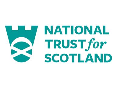 Logo of National Trust for Scotland with a stylized castle and crossed diagonal lines