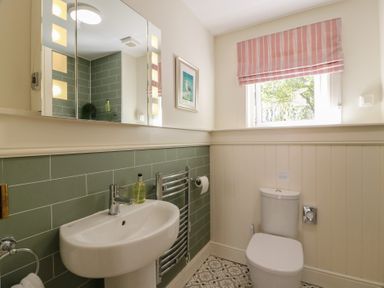 A bathroom with a sink and toilet at Ardlochan Lodge - Culzean Castle, Maybole