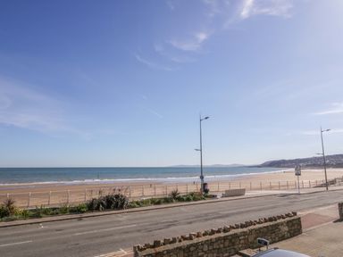 A view of the beach and sea from Ocean View Apartment in Colwyn Bay