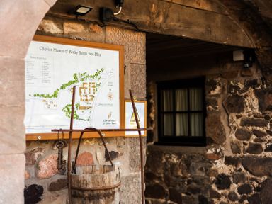 A site plan displayed outside at Cheviot Manor and Bothy Barns in Akeld near Wooler
