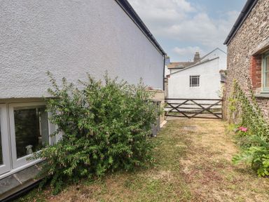 A garden with a bush and a fence at Wrens Nest in Slapton